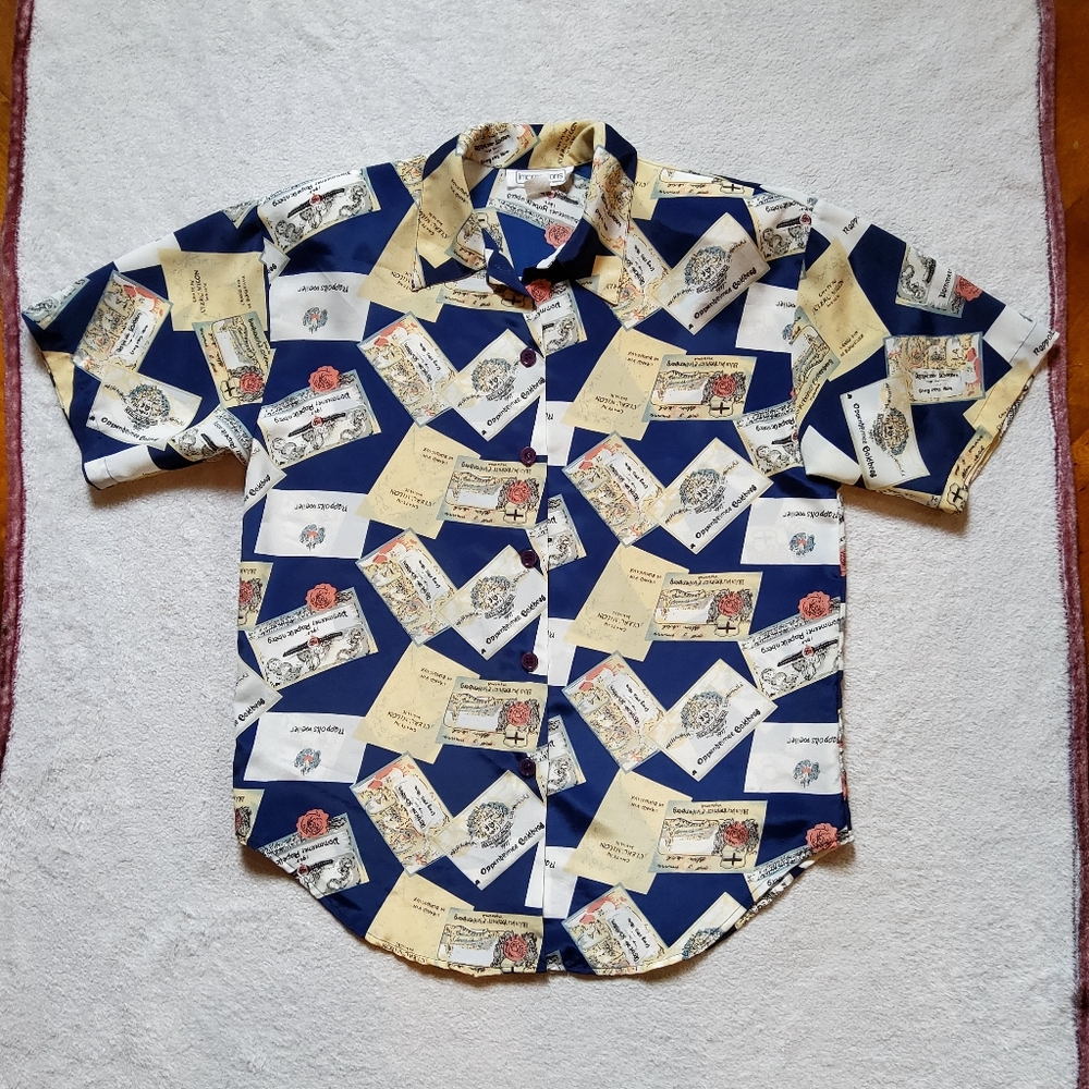 Vintage Impressions Of California Button Down Shirt Short Sleeve Men's Small